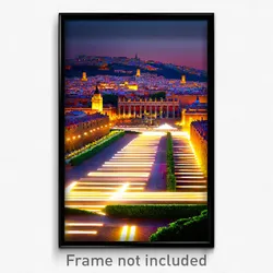 Pixel Art Poster - Rectangular Madrid (8 Bit Psychedelic Video Game Print)