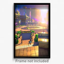 Pixel Art Poster - Pretty Plaza (8 Bit Psychedelic Trippy Video Game Print)