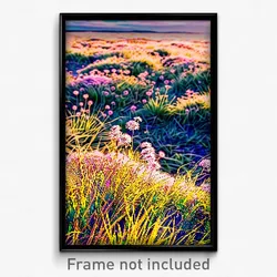 Pixel Art Poster - Fluffy Grassland (8 Bit Psychedelic Trippy Video Game Print)