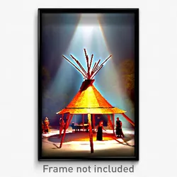 Pixel Art Poster - Extra Large Tepee (8 Bit Psychedelic Trippy Video Game Print)