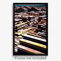 Pixel Art Poster - Crowded Lumber Yard (8 Bit Psychedelic Video Game Print)