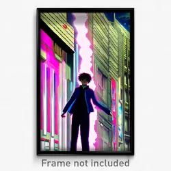 Pixel Art Poster - Anime Like Earthquake (8 Bit Psychedelic Video Game Print)