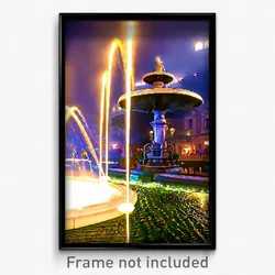 Pixel Art Poster - Detailed Fountain (8 Bit Psychedelic Trippy Video Game Print)