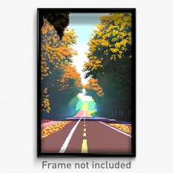 Pixel Art Poster - Leafy Road (8 Bit Psychedelic Trippy Weird Video Game Print)