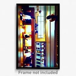 Pixel Art Poster - Crowded Hotel Room (8 Bit Psychedelic Video Game Print)