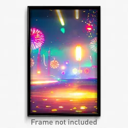 Pixel Art Poster - Virtual New Year Day (8 Bit Psychedelic Video Game Print)