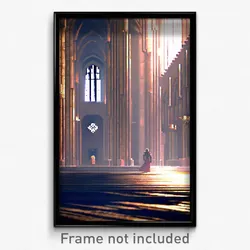 Pixel Art Poster - Complicated Cathedral (8 Bit Psychedelic Video Game Print)