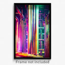 Pixel Art Poster - Enormous Pipes (8 Bit Psychedelic Trippy Video Game Print)