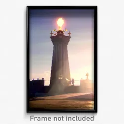 Pixel Art Poster - Elaborate Beacon (8 Bit Psychedelic Trippy Video Game Print)
