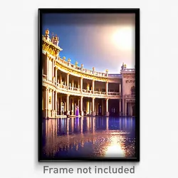 Pixel Art Poster - Prestigious Palace (8 Bit Psychedelic Video Game Print)