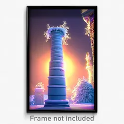 Pixel Art Poster - Frosty Column (8 Bit Psychedelic Trippy Video Game Print)