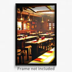 Pixel Art Poster - Neat Tavern (8 Bit Psychedelic Trippy Weird Video Game Print)