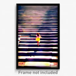Pixel Art Poster - Bustling Steps (8 Bit Psychedelic Trippy Video Game Print)