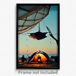 Pixel Art Poster - Hard To Find Tent (8 Bit Psychedelic Trippy Video Game Print)