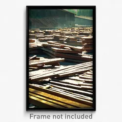 Pixel Art Poster - Agitated Lumber Yard (8 Bit Psychedelic Video Game Print)