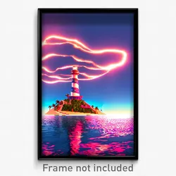 Pixel Art Poster - Dazzling Cay (8 Bit Psychedelic Trippy Video Game Print)