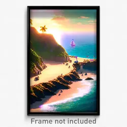 Pixel Art Poster - Puny Cove (8 Bit Psychedelic Trippy Weird Video Game Print)