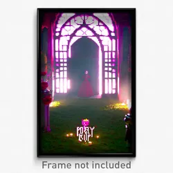 Pixel Art Poster - Rosy Crypt (8 Bit Psychedelic Trippy Weird Video Game Print)