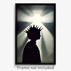 Pixel Art Poster - Shadowy Crown (8 Bit Psychedelic Trippy Video Game Print)