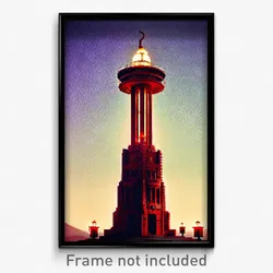 Pixel Art Poster - Pristine Canton (8 Bit Psychedelic Trippy Video Game Print)