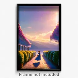 Pixel Art Poster - Heavenly Promenade (8 Bit Psychedelic Video Game Print)