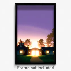 Pixel Art Poster - Standard Homestead (8 Bit Psychedelic Video Game Print)