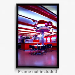 Pixel Art Poster - Graceful 50'S Diner (8 Bit Psychedelic Video Game Print)