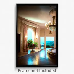 Pixel Art Poster - Secret Villa (8 Bit Psychedelic Trippy Video Game Print)