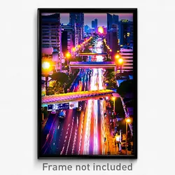 Pixel Art Poster - Cool Thai City (8 Bit Psychedelic Trippy Video Game Print)