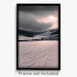 Pixel Art Poster - Gloomy Snowfields (8 Bit Psychedelic Trippy Video Game Print)