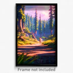 Pixel Art Poster - Adorable Forest (8 Bit Psychedelic Trippy Video Game Print)