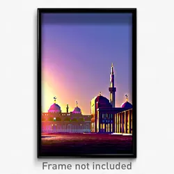 Pixel Art Poster - Distant Mosque (8 Bit Psychedelic Trippy Video Game Print)