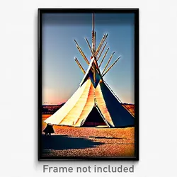 Pixel Art Poster - Huge Tepee (8 Bit Psychedelic Trippy Weird Video Game Print)