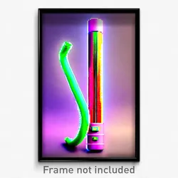 Pixel Art Poster - Slimy Tube (8 Bit Psychedelic Trippy Weird Video Game Print)