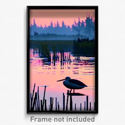 Pixel Art Poster - Droopy Marsh (8 Bit Psychedelic Trippy Video Game Print)