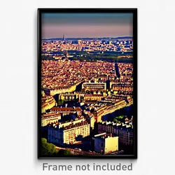 Pixel Art Poster - Vast French City (8 Bit Psychedelic Trippy Video Game Print)