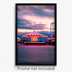 Pixel Art Poster - Negligible Fairground (8 Bit Psychedelic Video Game Print)