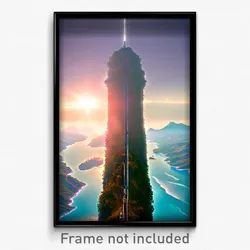 Pixel Art Poster - Dizzying Peninsula (8 Bit Psychedelic Video Game Print)
