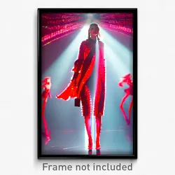 Pixel Art Poster - Red Esplande (8 Bit Psychedelic Trippy Video Game Print)