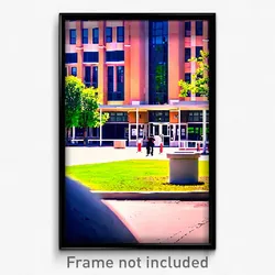 Pixel Art Poster - Modest Campus (8 Bit Psychedelic Trippy Video Game Print)