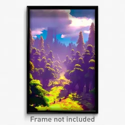 Pixel Art Poster - Normal Cloud Forest (8 Bit Psychedelic Video Game Print)