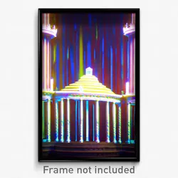 Pixel Art Poster - Glitchy Belvedere (8 Bit Psychedelic Trippy Video Game Print)