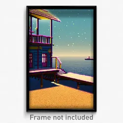 Pixel Art Poster - Sweet Dock (8 Bit Psychedelic Trippy Weird Video Game Print)