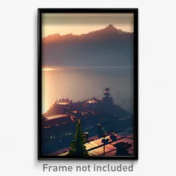 Pixel Art Poster - Worldly Anchorage (8 Bit Psychedelic Trippy Video Game Print)