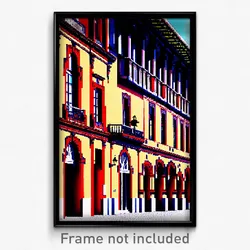 Pixel Art Poster - Frightening Spanish Architecture (8 Bit Video Game Print)