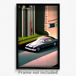 Pixel Art Poster - Wiry Car (8 Bit Psychedelic Trippy Weird Video Game Print)
