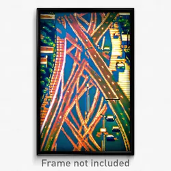 Pixel Art Poster - Humongous Intersection (8 Bit Psychedelic Video Game Print)