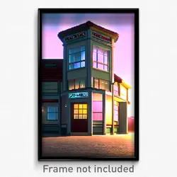 Pixel Art Poster - Extra Large Safehouse (8 Bit Psychedelic Video Game Print)