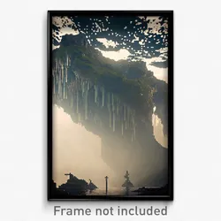 Pixel Art Poster - Cavernous Anchorage (8 Bit Psychedelic Video Game Print)