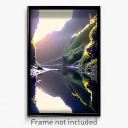 Pixel Art Poster - Reflecting Gully (8 Bit Psychedelic Trippy Video Game Print)